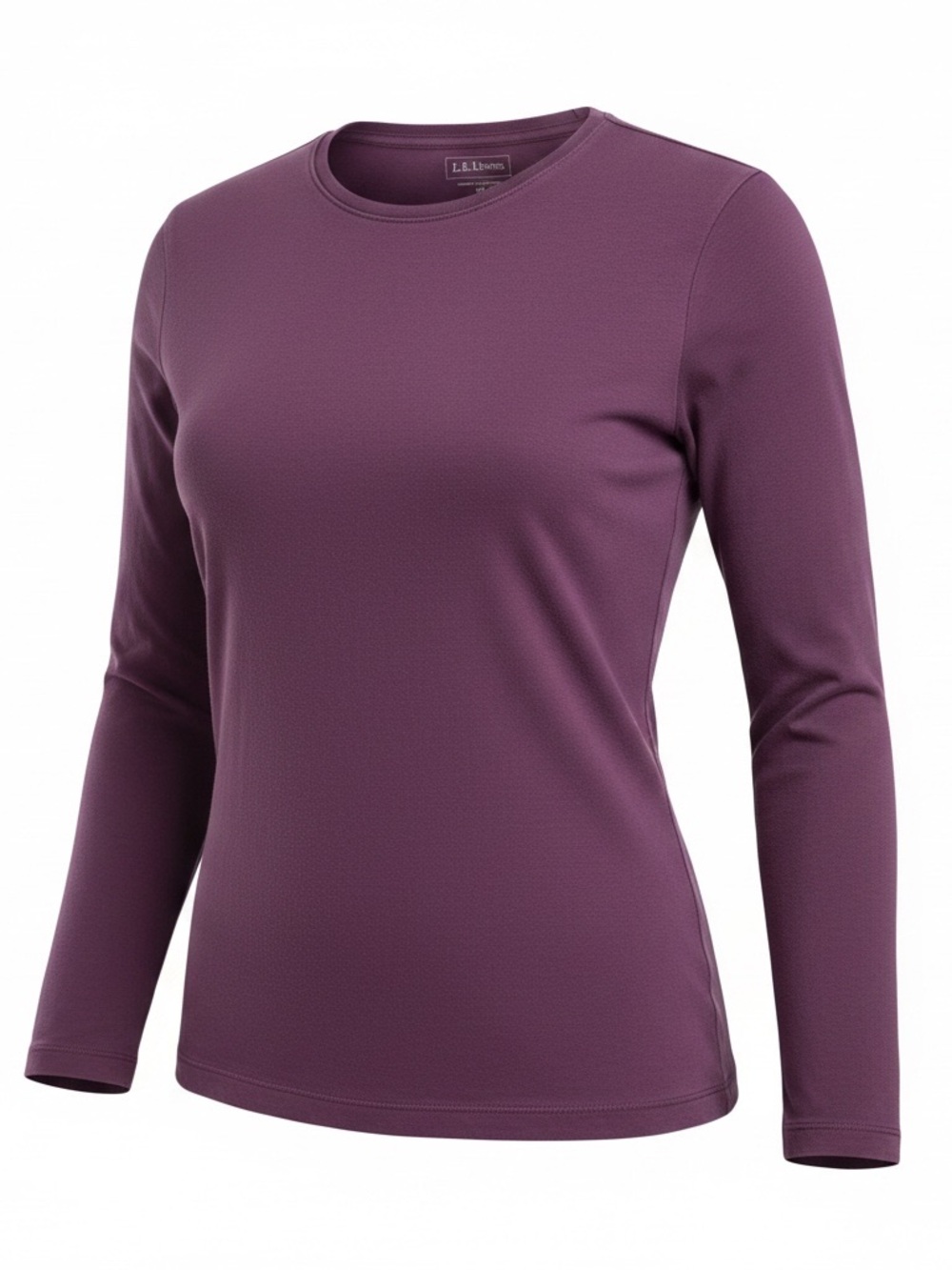 L.L. Bean Women's Long-Sleeve Crewneck Top - Plum